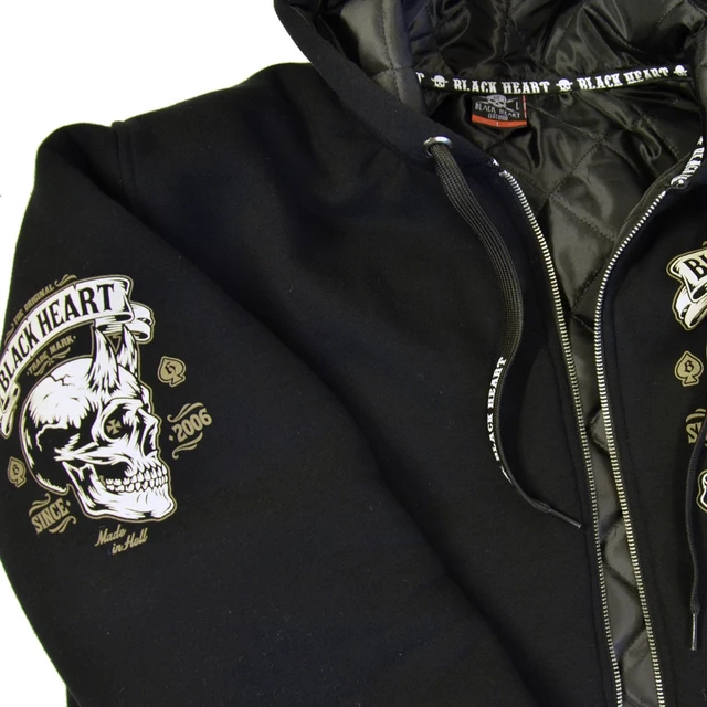 Bélelt pulóver BLACK HEART Devil Skull Lined - M