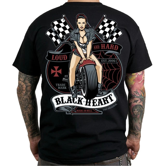 T-Shirt BLACK HEART Loud and Hard - Black - Black