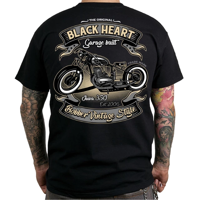 Тениска BLACK HEART Jawa 350 - черен - черен
