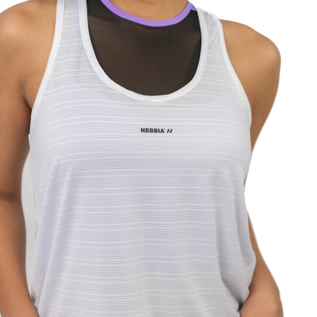 Damska koszulka bez rękawów Nebbia "Airy" FIT Activewear 439 - Biały