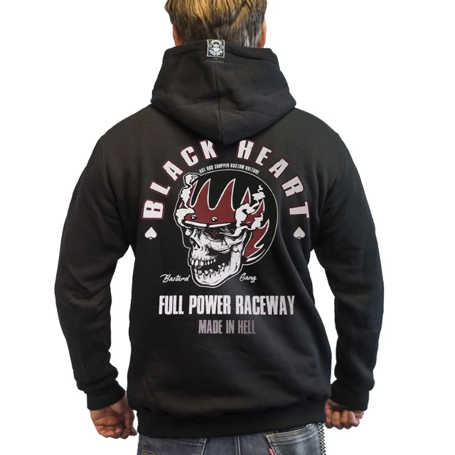 Pulóver BLACK HEART Full Power Zip - fekete