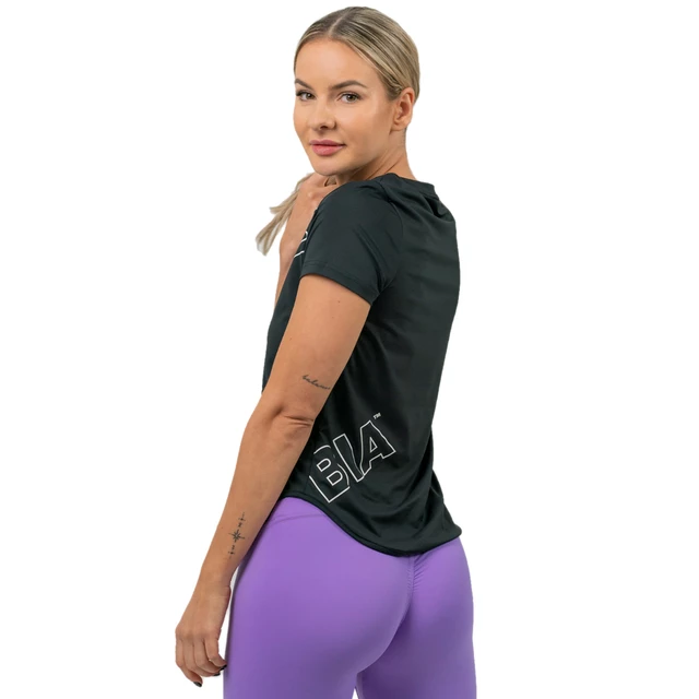 Dámske funkčné tričko s krátkym rukávom Nebbia FIT Activewear 440 - Black