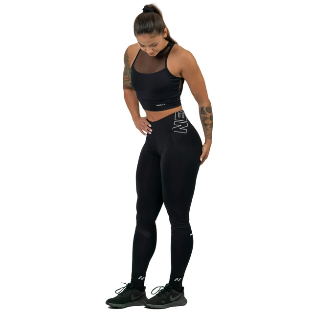 Legginsy damskie z wysokim stanem Nebbia FIT Activewear 443 - Liliowy