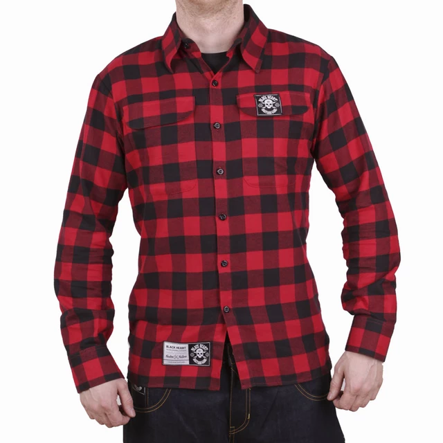 Košile dlouhý rukáv BLACK HEART Redneck - XXL - červená