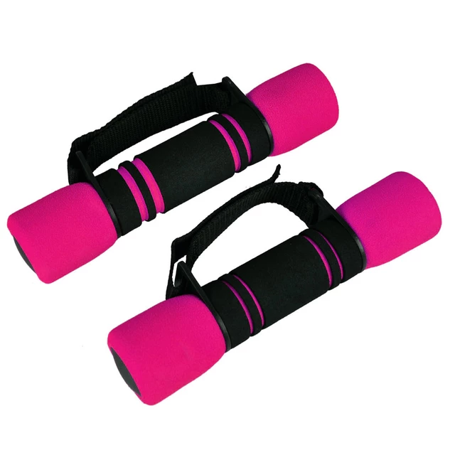 2 x1 kg inSPORTline foam dumbbells - siva - roza