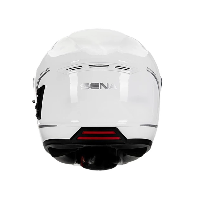 Moto přilba SENA Stryker s integrovaným Mesh headsetem Shine White - lesklá bílá