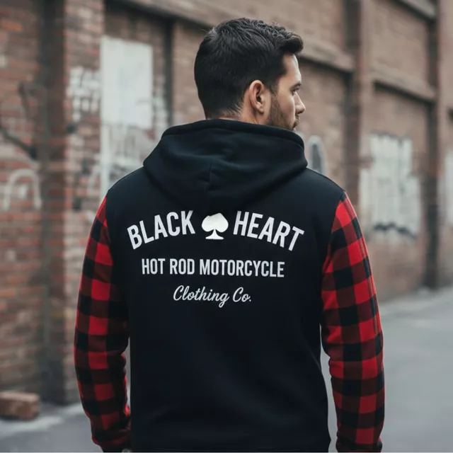 Moto mikina W-TEC Black Heart Ramforge - červeno-černá