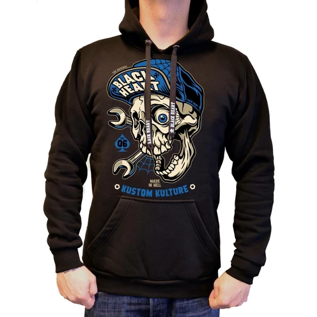 Суитшърт BLACK HEART Mechanic Hood - черен - черен