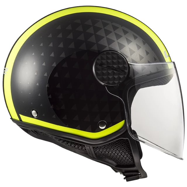 Motoros bukósisak LS2 OF558 Sphere Lux CRUSH BLACK HI VIS YELLOW