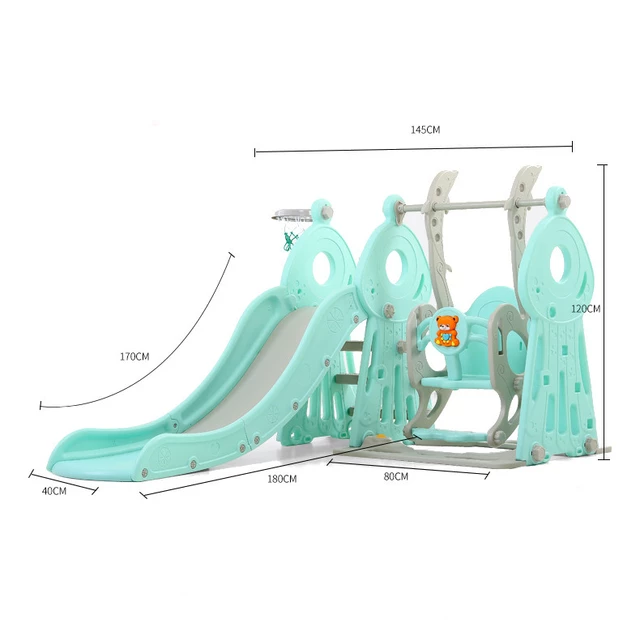 inSPORTline Swingslide Kinderrutsche mit Schaukel und Korb 4in1