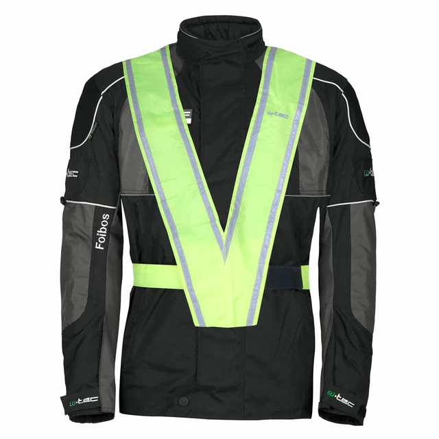 Motorradjacke W-TEC Foibos PLUS - schwarz-grau - schwarz-grau