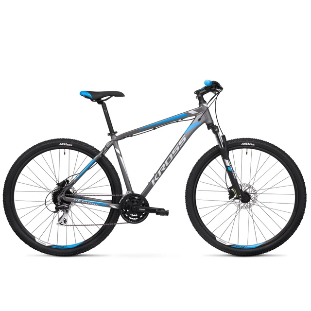 Horský bicykel Kross Hexagon 5.0 27,5" - model 2020 - grafitová/strieborná/modrá - grafitová/strieborná/modrá