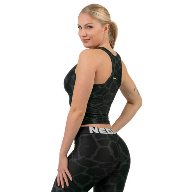 Women’s Sports Crop Top Nebbia Ocean Selected “Racer Back” 549 - Black