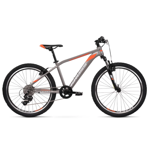 Junior kerékpár Kross Level JR 2.0 24" - modell 2020 - grafit/narancssárga - grafit/narancssárga