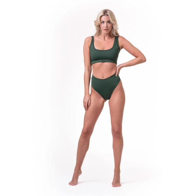 Magas derekú bikini alsó Nebbia Sporty Bottom 555 - Dzsungel Zöld