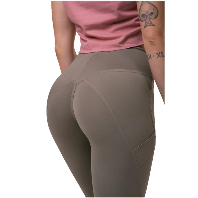 Legginsy damskie z wysokim stanem Nebbia Fit & Smart 572 - Mokka