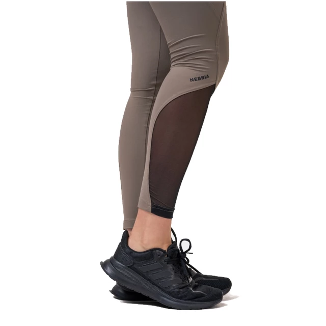 Legginsy damskie z wysokim stanem Nebbia Fit & Smart 572 - Mokka