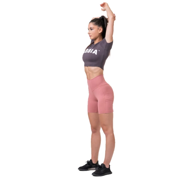 Dámský crop top s krátkým rukávem Nebbia Sporty Hero 584