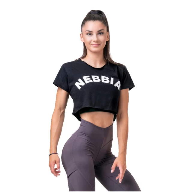 Nebbia Fit & Sports 583 Crop-Top für Damen - schwarz - schwarz