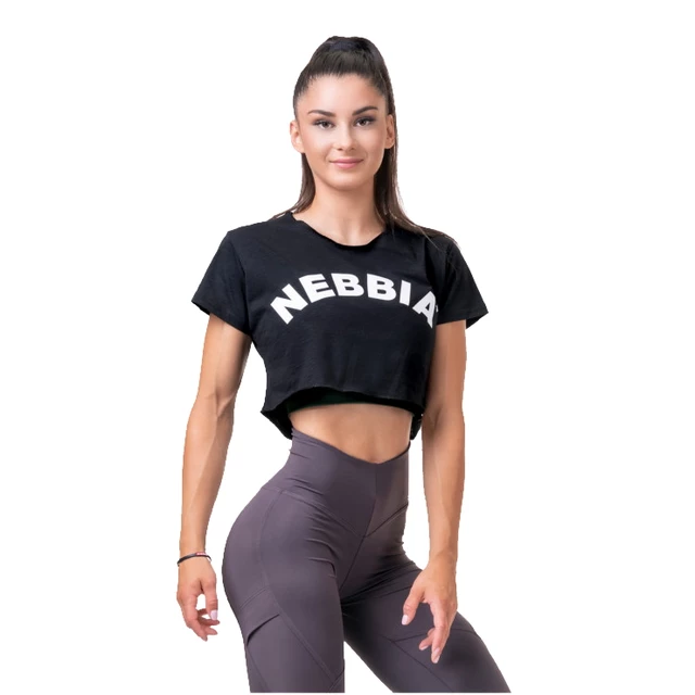 Női laza crop top Nebbia Fit & Sporty 583 - fekete