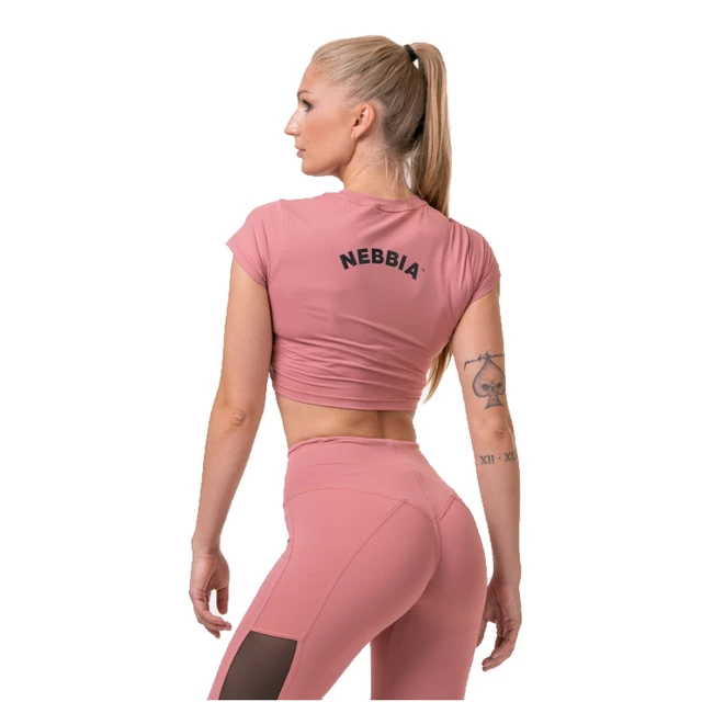 Women’s Short-Sleeved Crop Top Nebbia Sporty Hero 584 - Marron