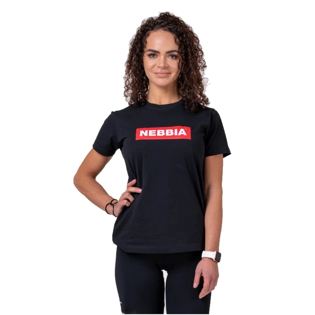 Koszulka damska T-shirt Nebbia Basic 592 - Biały - Czarny