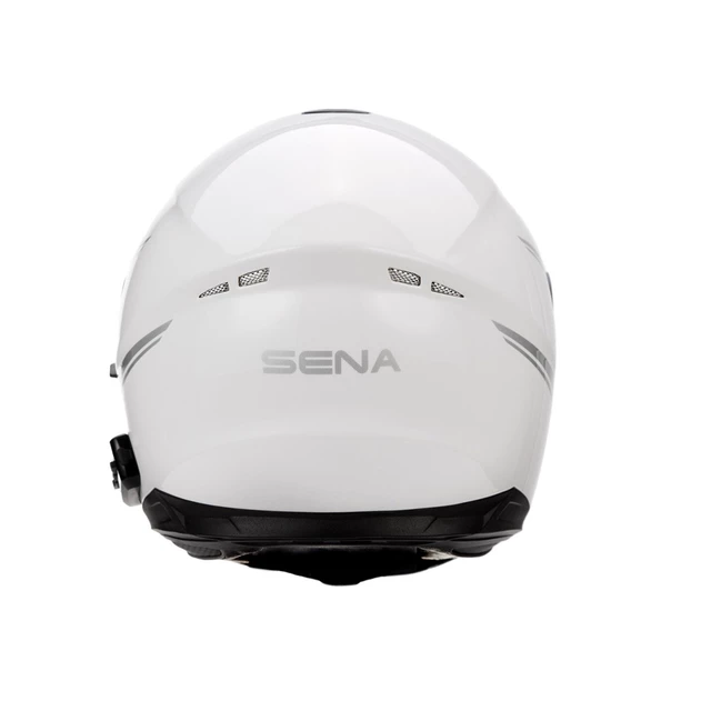 Moto prilba s integrovaným headsetom SENA Outride Shine White - lesklá biela