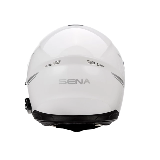 Moto přilba s integrovaným headsetem SENA Outride Shine White - lesklá bílá