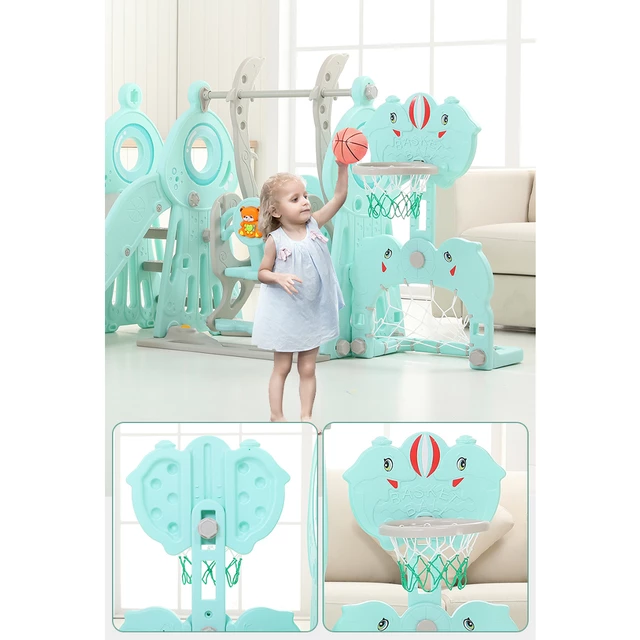 Детска пързалка с люлка,баскетболен кош и футболна врата 5v1 inSPORTline Multino