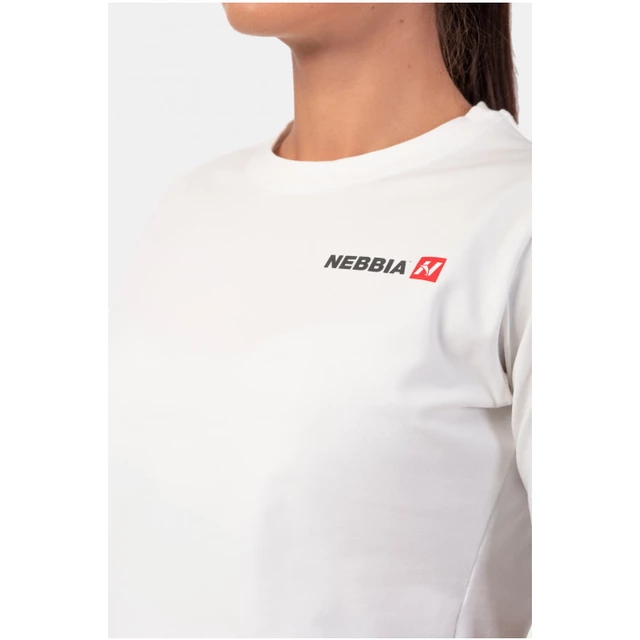 Női laza crop top Nebbia Minimalist Logo 600 - fekete