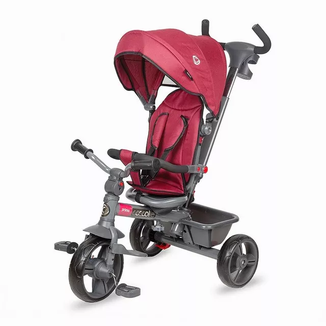 Dětská tříkolka s vodící tyčí Coccolle Primo - Turquoise Tide - magenta