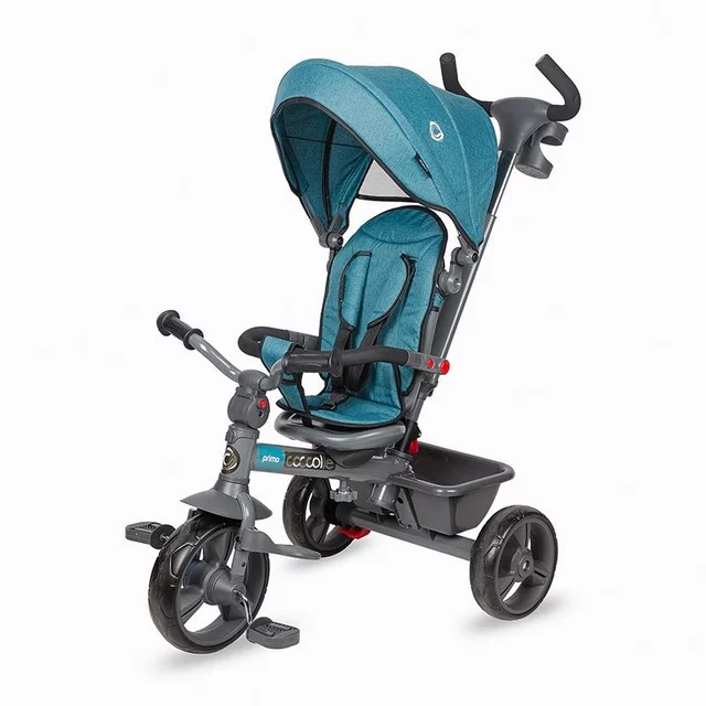 Dětská tříkolka s vodící tyčí Coccolle Primo - Turquoise Tide - Turquoise Tide