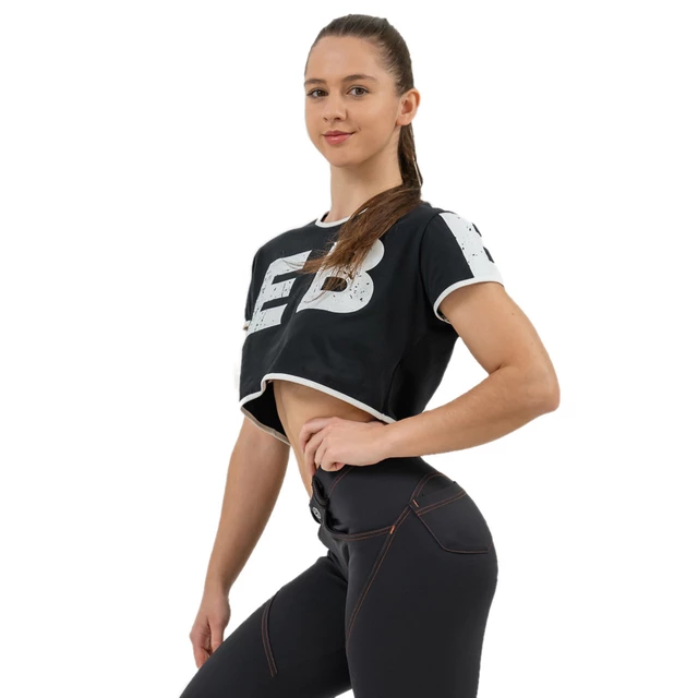 Cropped T-Shirt Nebbia GAME ON 610 - White - Black