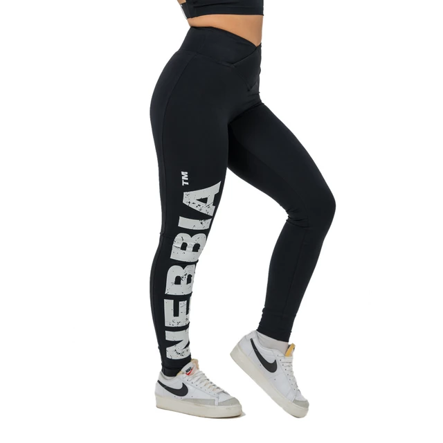 High-Waisted Workout Leggings Nebbia GLUTE CHECK 613 - Black - Black