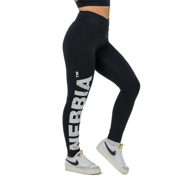 Fitness legíny s vysokým pásom Nebbia GLUTE CHECK 613 - Black