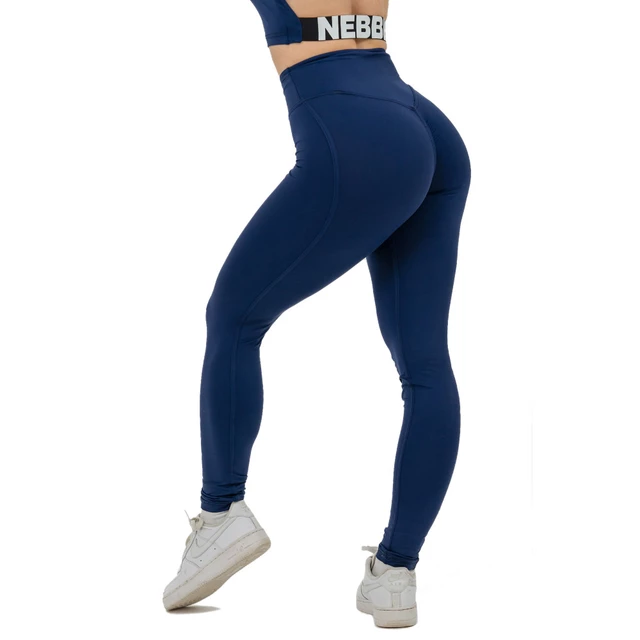 Fitness legíny s vysokým pasem Nebbia GLUTE CHECK 613 - Dark Blue