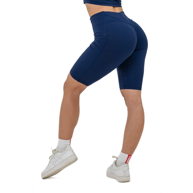 High-Waisted Cycling Shorts Nebbia 10” GYM THERAPY 628 - Dark Blue