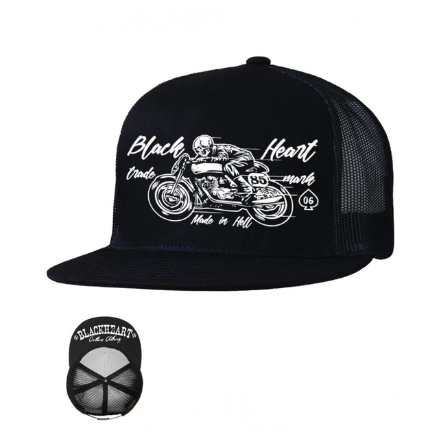 Bejsbolówka czapka z daszkiem Snapback BLACK HEART Vintage Trucker - Czarny - Czarny