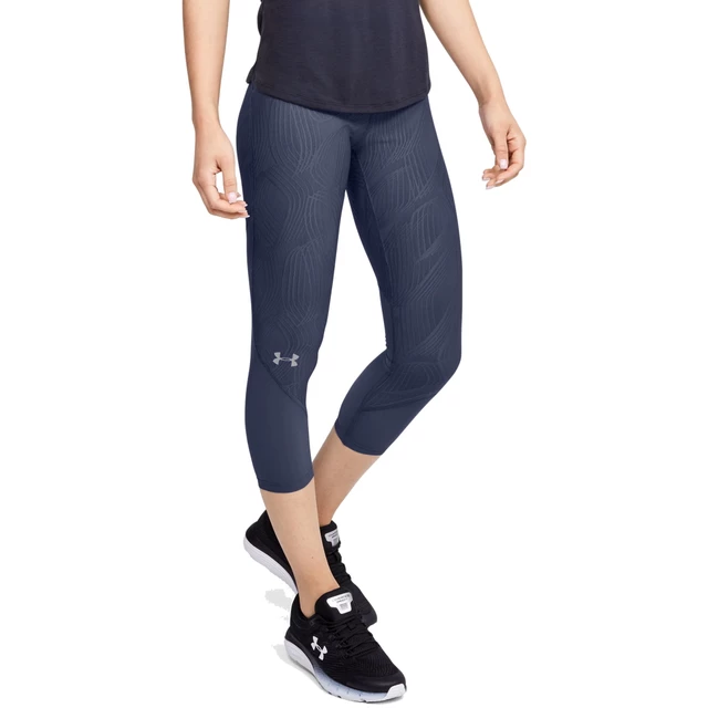 Women’s Capri Leggings Under Armour Fly Fast Jacquard Crop - Blue Ink