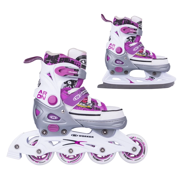 2in1 skates WORKER Aron White - XS(29-32)