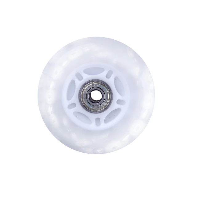 Light Up In-Line Wheel PU 70*24 mm with ABEC 5 Bearings - White - White