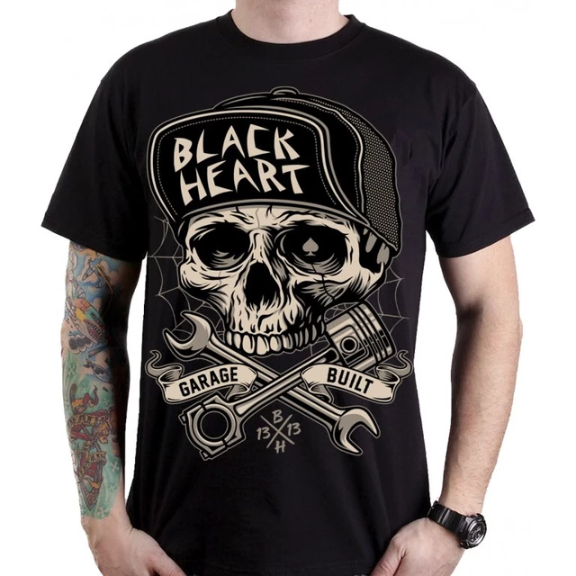 T-Shirt BLACK HEART Garage Built - Black - Black