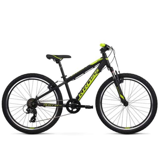 Juniorský bicykel Kross Dust JR 1.0 6SP 24" - model 2021 - čierno-limetková