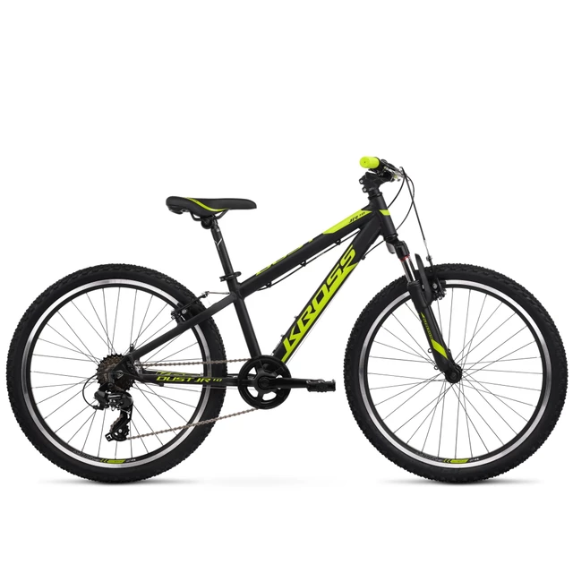 Kross Dust JR 1.0 24" Junioren Fahrrad - Modell 2020 - schwarz-limetten - schwarz-limetten