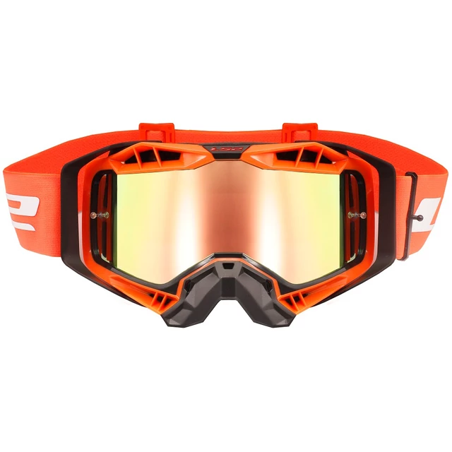 Motokrosové brýle LS2 Aura Pro Black Orange iridiové sklo