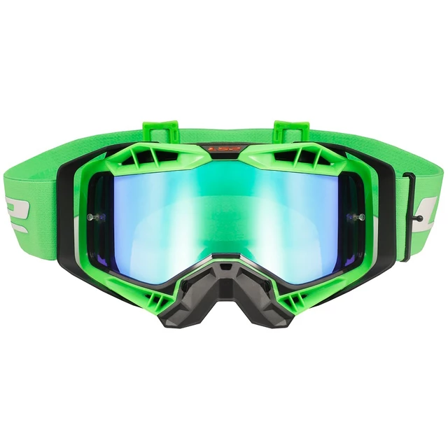 Motokrosové brýle LS2 Aura Pro Black H-V Green iridiové sklo