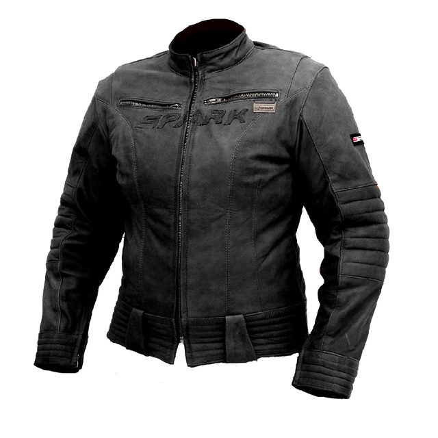 SPARK Betty Damen Motorrad Lederjacke - schwarz - schwarz