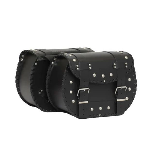 Kožené moto brašny TechStar Round se zdobením