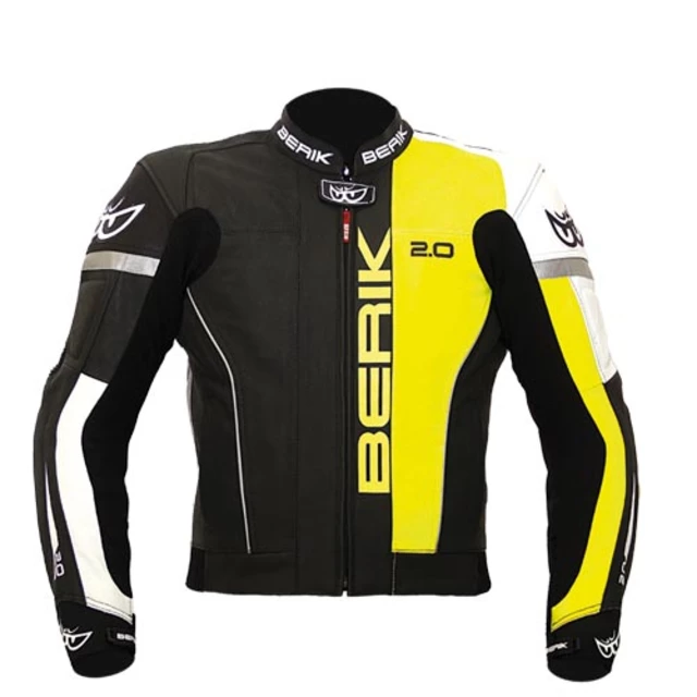 Berik LJ-10540-BK Fluo Yellow Leder Motorradjacke - gelb - gelb