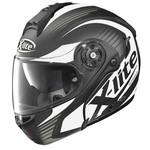 Motorcycle Helmet X-Lite X-1004 Nordhelle N-Com Flat Black-White - Black-White